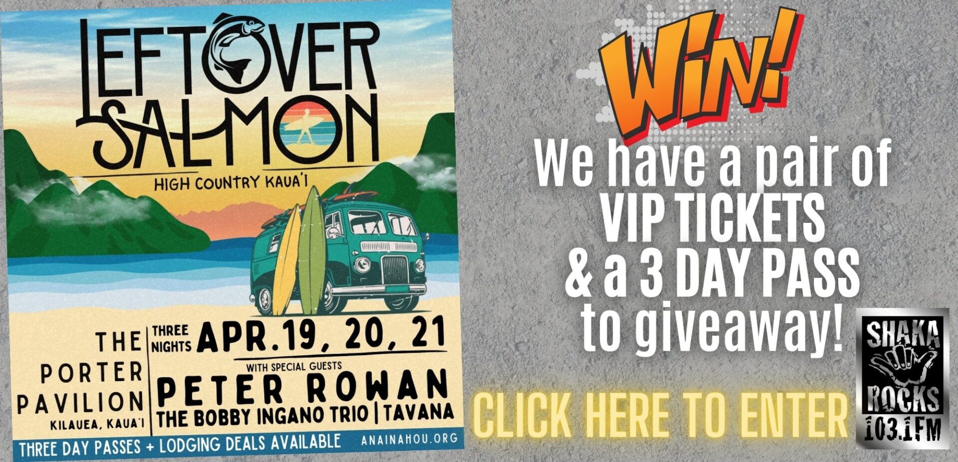 LEFTOVER SALMON CONCERT VIP TICKET GIVEAWAY! | Shaka 103.1FM | Kauai's ...